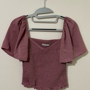 Abercrombie & Fitch Mauve Smocked Blouse